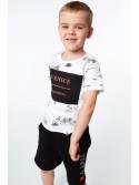 Jungen-T-Shirt mit Aufdruck, weiß NDZ4445 – Online-Shop – Boutique